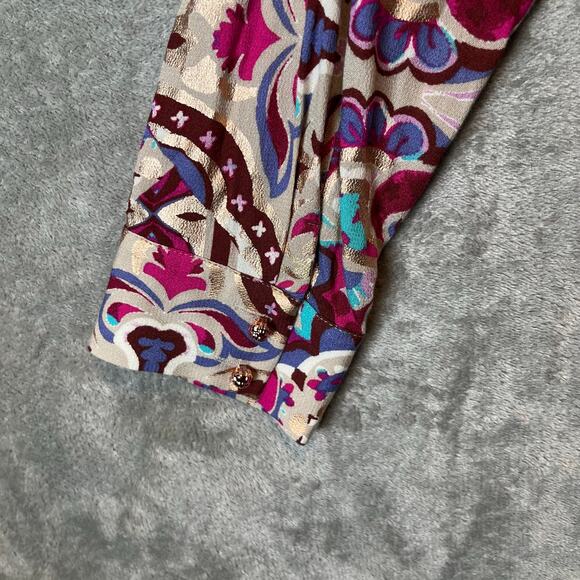 Soft Surroundings Palmero Soho Maxi Dress Button Front Long Sleeves SM Boho Chic - Picture 3 of 9